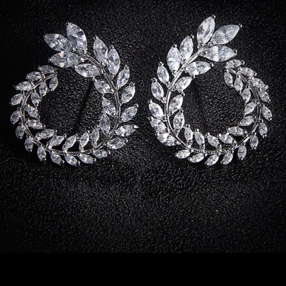 Jewelry - Sterling silver and cubic zircon earring round